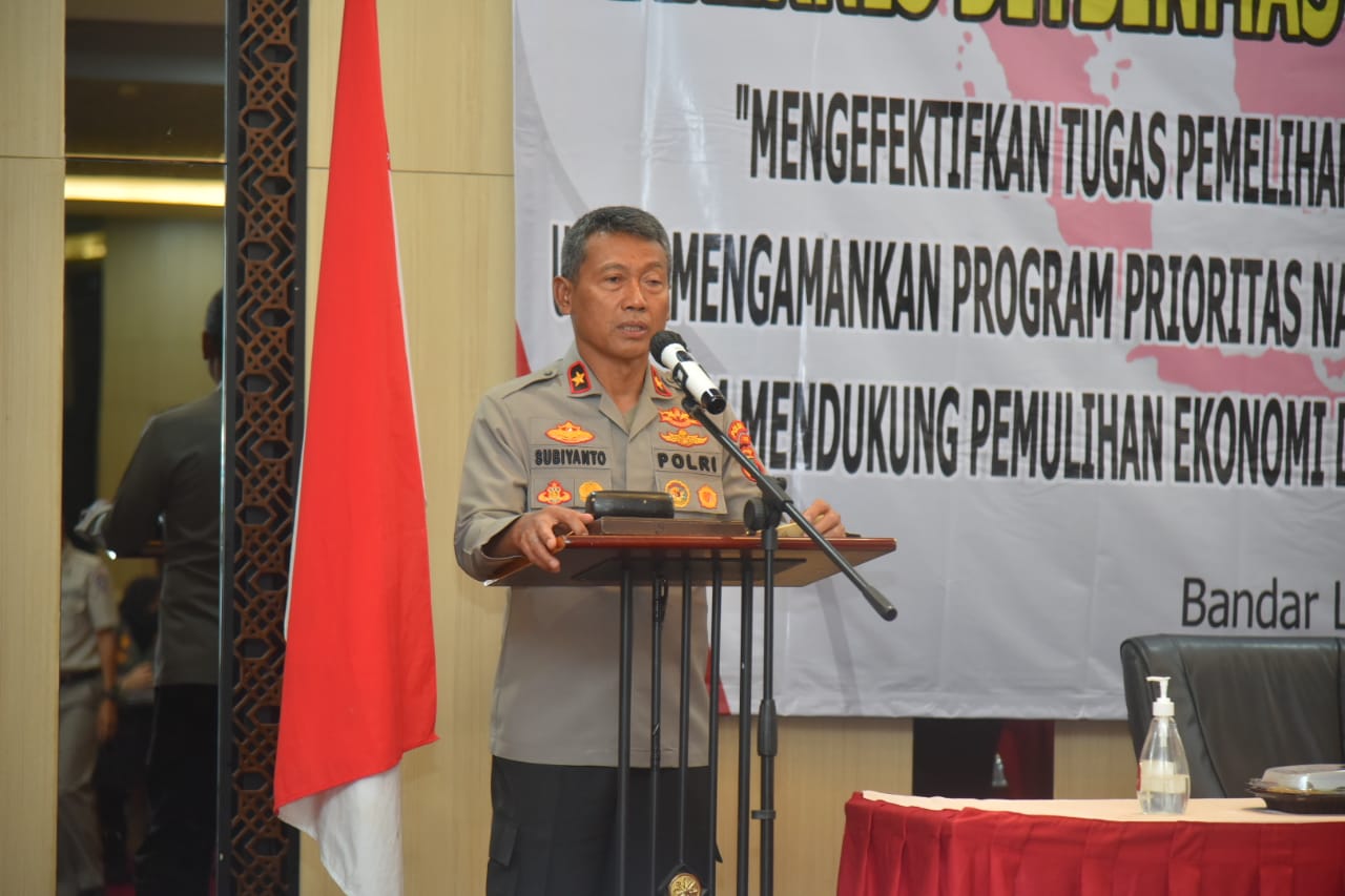 Wakapolda Lampung Brigjen Pol. Subiyanto, buka Kegiatan Rakernis Fungsi Binmas Polda Lampung Tahun 2022